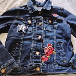 Wonder Nation Blue Jean Jacket with Embroidery